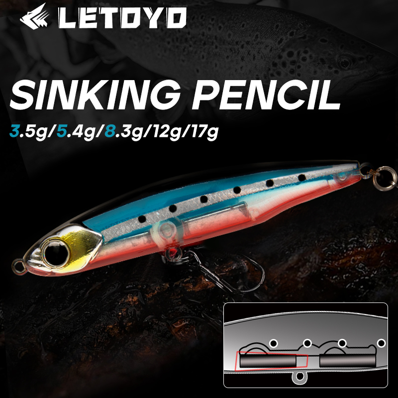 Fishing Lure Spinnerbait - LETOYO Sinking Pencil 17g 12g-3,5g Künstlicher