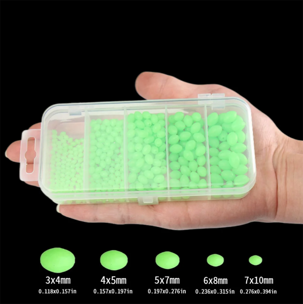 Fishing Lure Soft Plastic - B 375 Stück/Set Nachtleuchtende Angelperlen, weiche
