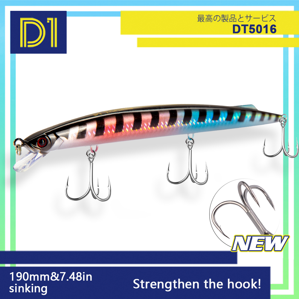 Fishing Lure Buzzbait - D1 Meeresfischköder 190mm 36g Trolling-Sinking-Wobbler Tiefe