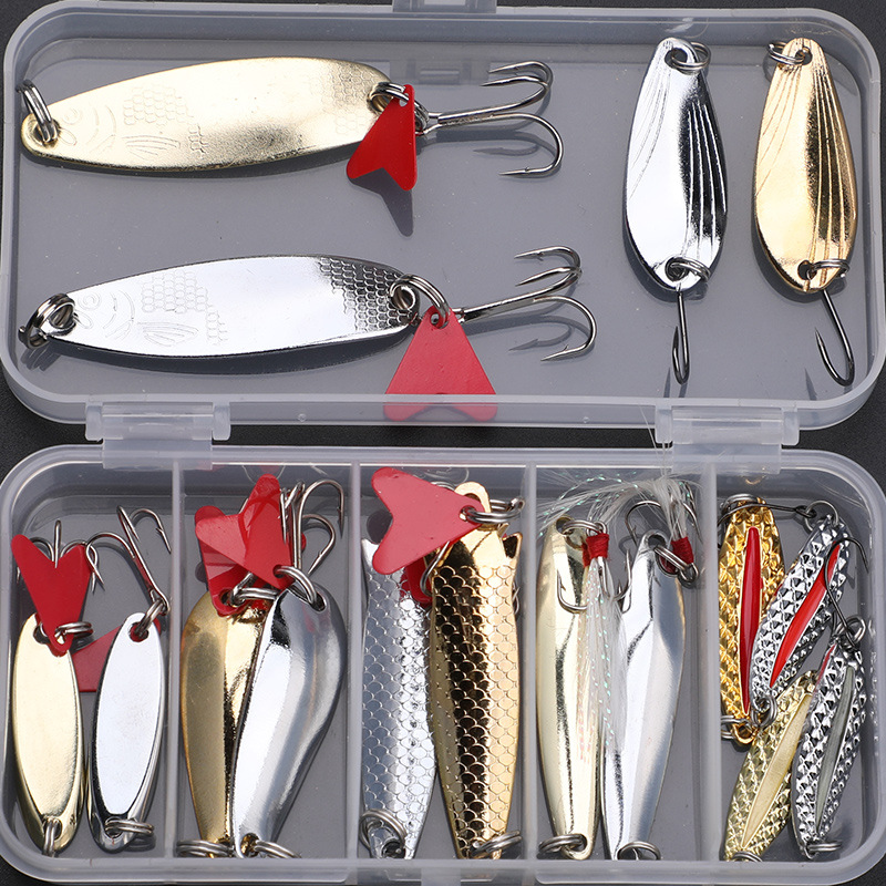 Fishing Lure Spinnerbait - Angelköder-Set, 16-teilig, Trolling- und Jigging-Köder, Metall-Löffelköder